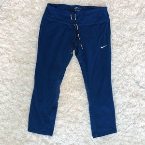 blue NIKE dri-fit capri leggings